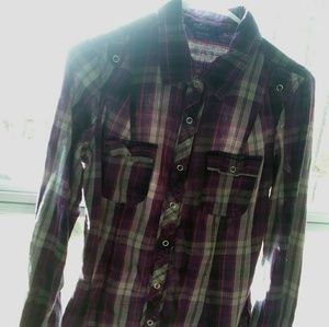 Miley Cyrus Purple Button Up